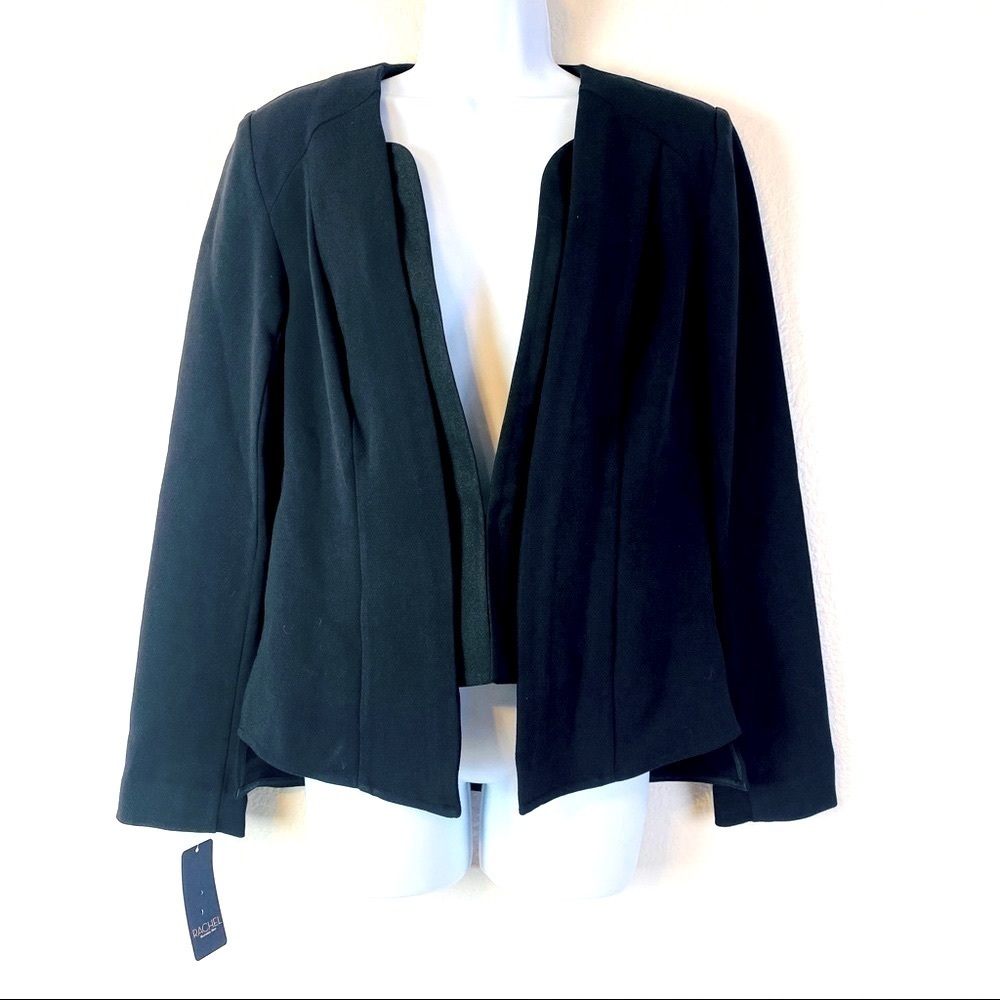 Rachel Rachel Roy Black One Hook Closure Collarless Blazer Size 10